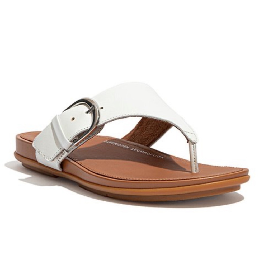 Fitflop Urban White Gracie Leather Buckle Sandal